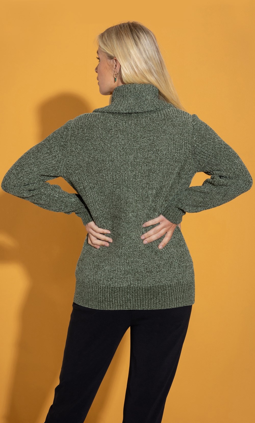 Cowl Neck Long Sleeve Chenille Jumper