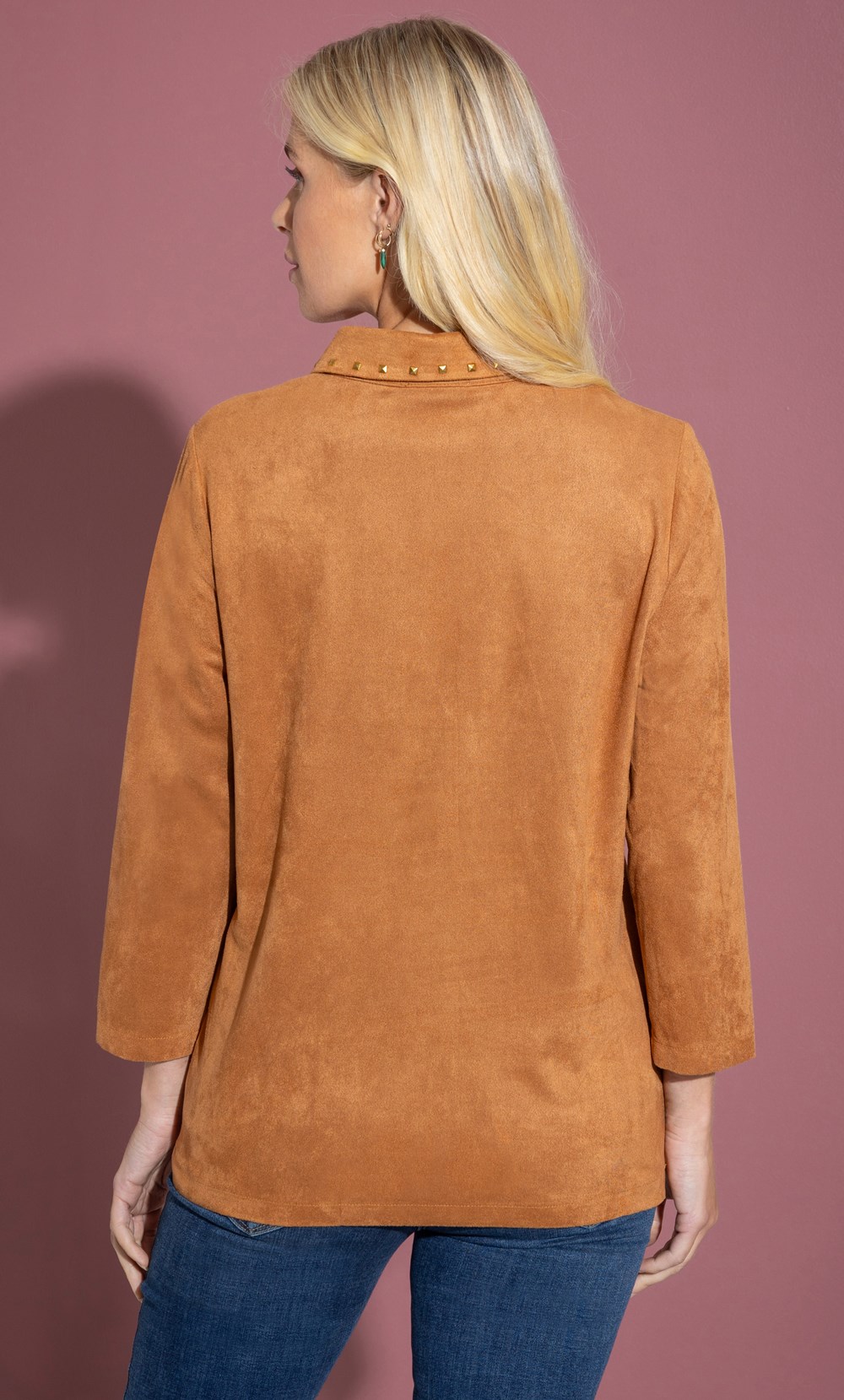 Suedette Half Zip Top