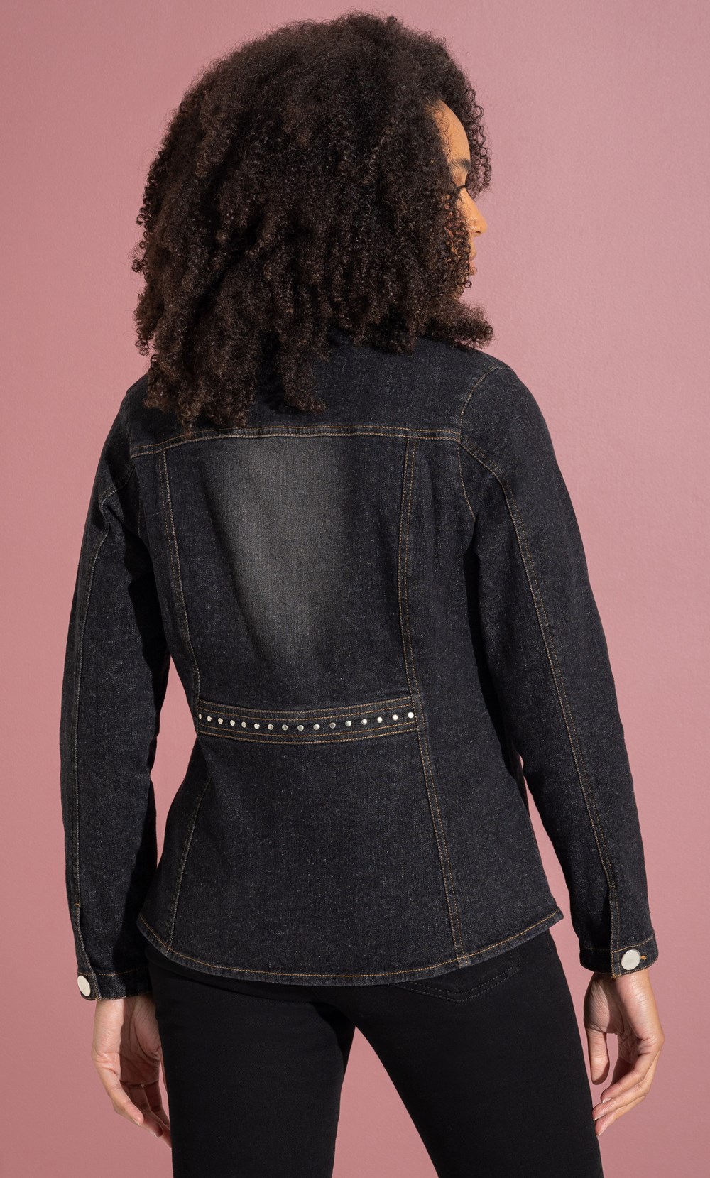 Tailored Stud Embellished Denim Jacket