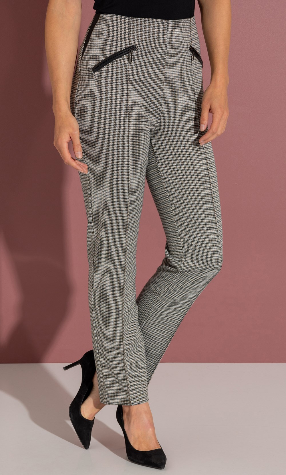 Straight Leg Ponte Pull On Trousers