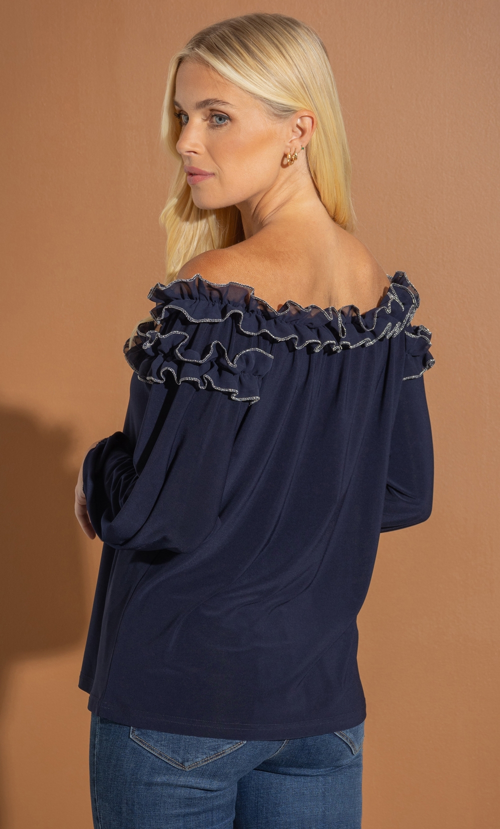 Ruffle Bardot Top