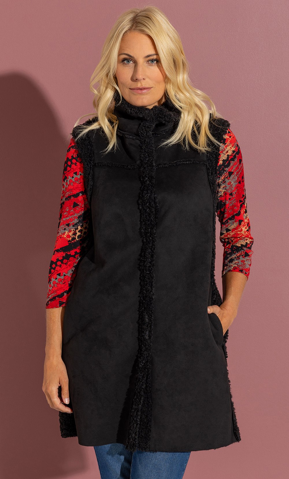 Longline faux fur on sale vest