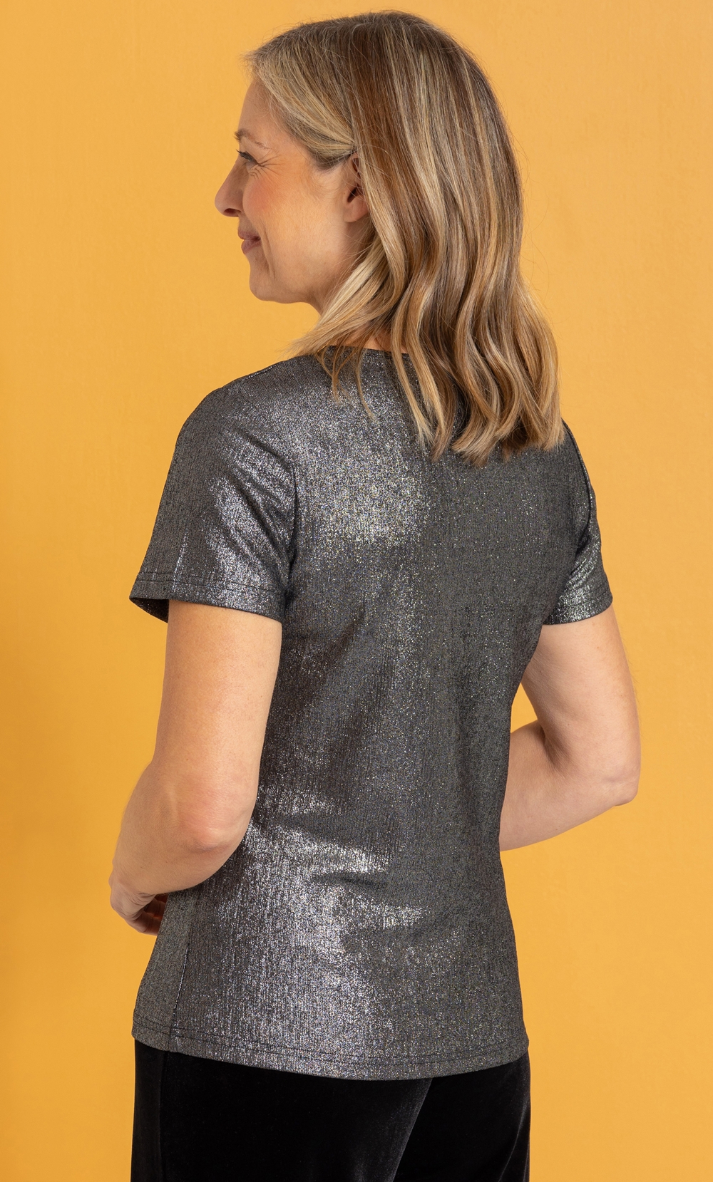 Anna Rose Foil Jersey Top