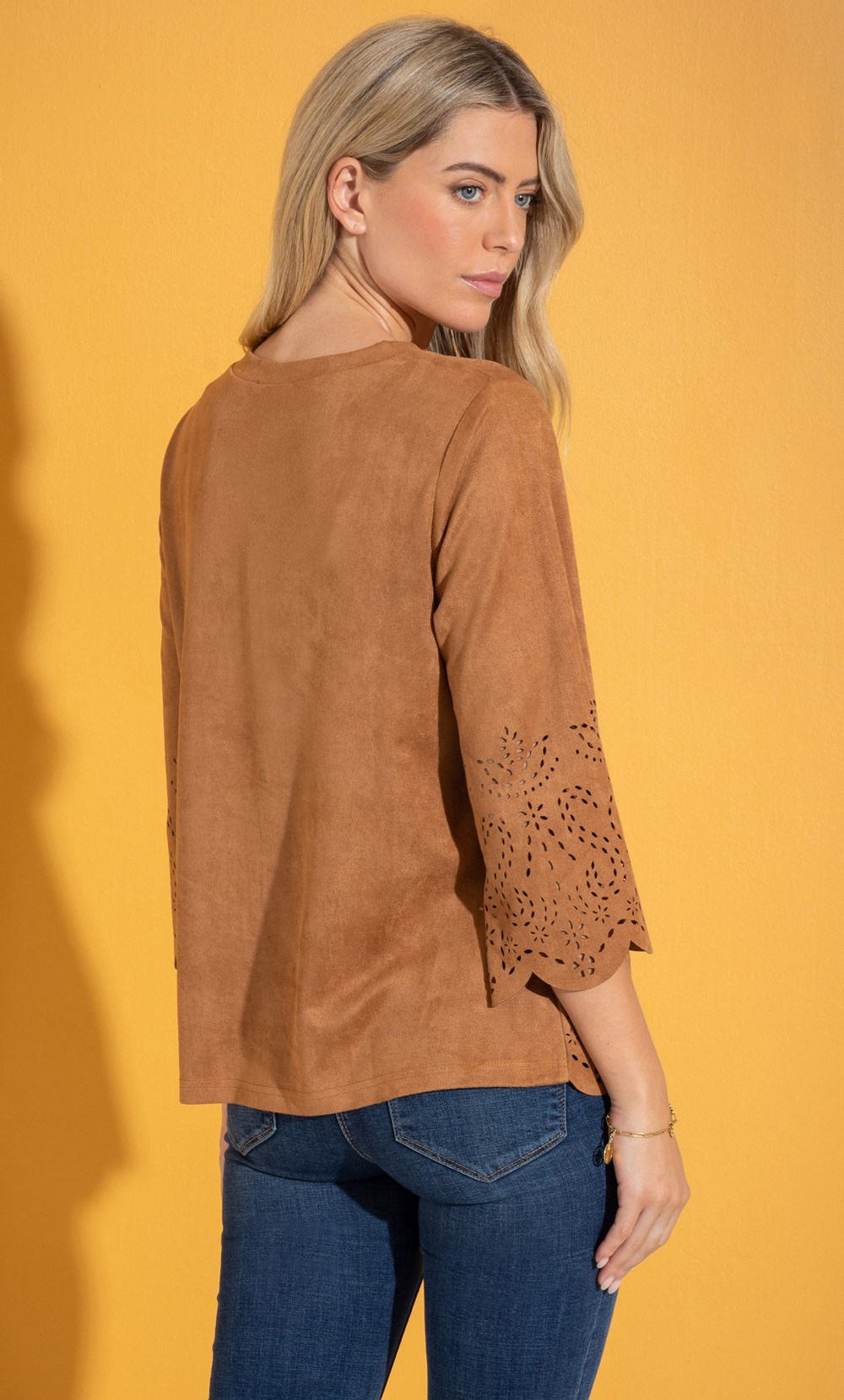 Laser Cut Suedette Top