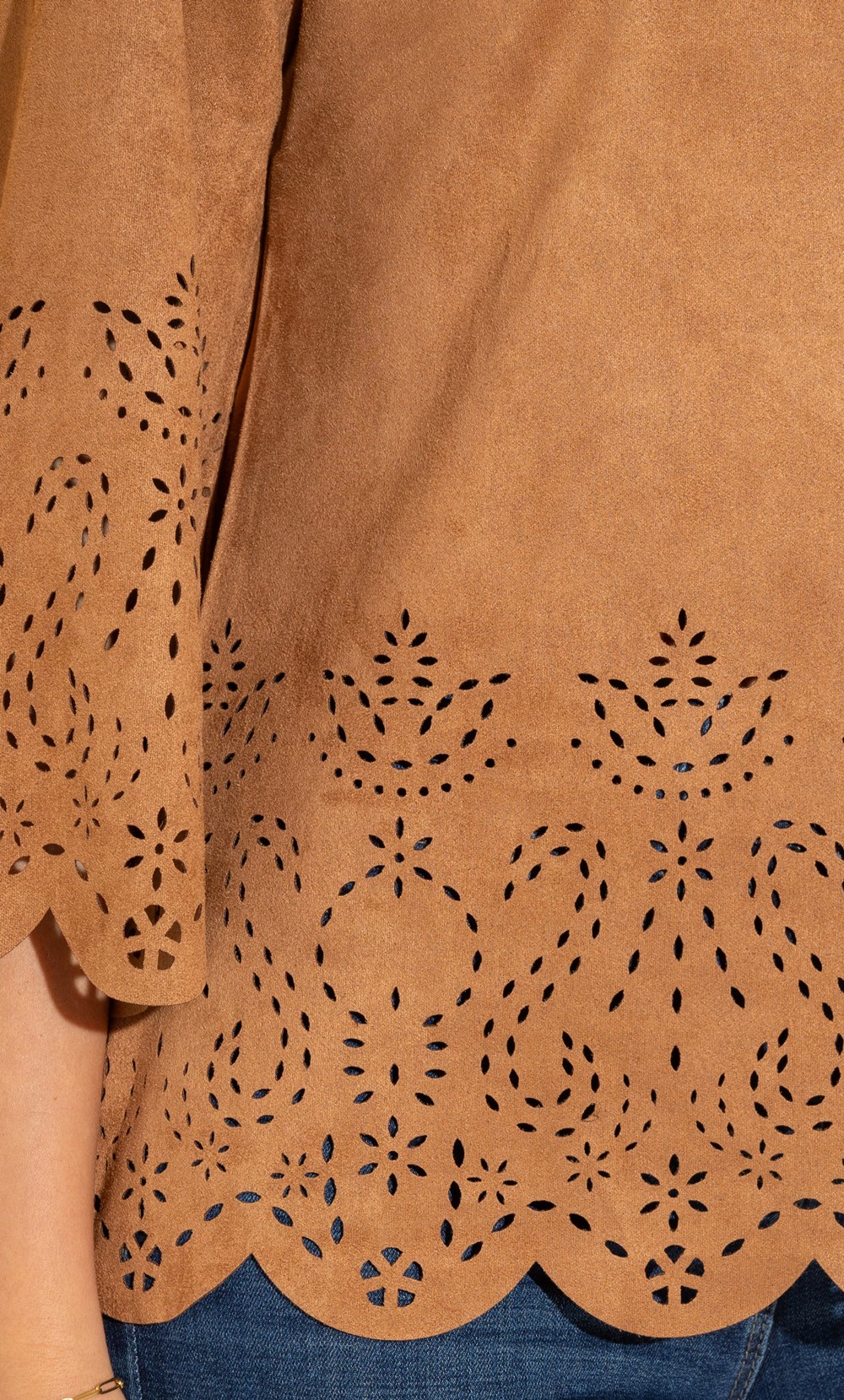 Laser Cut Suedette Top