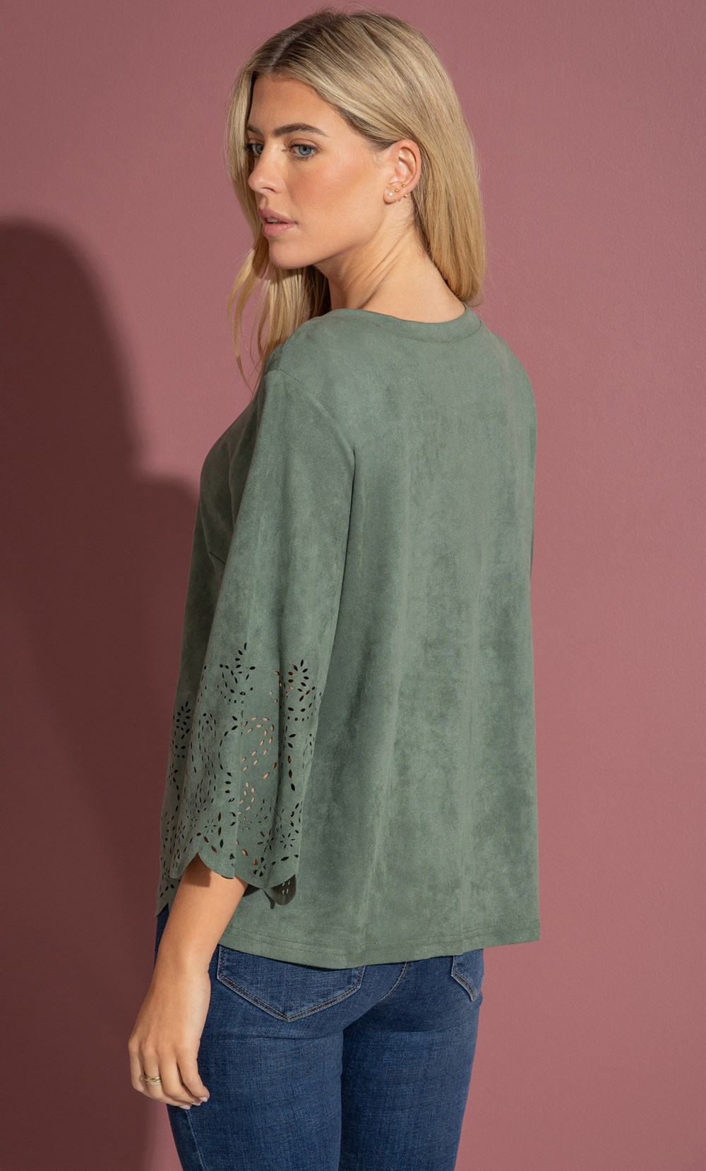 Laser Cut Suedette Top