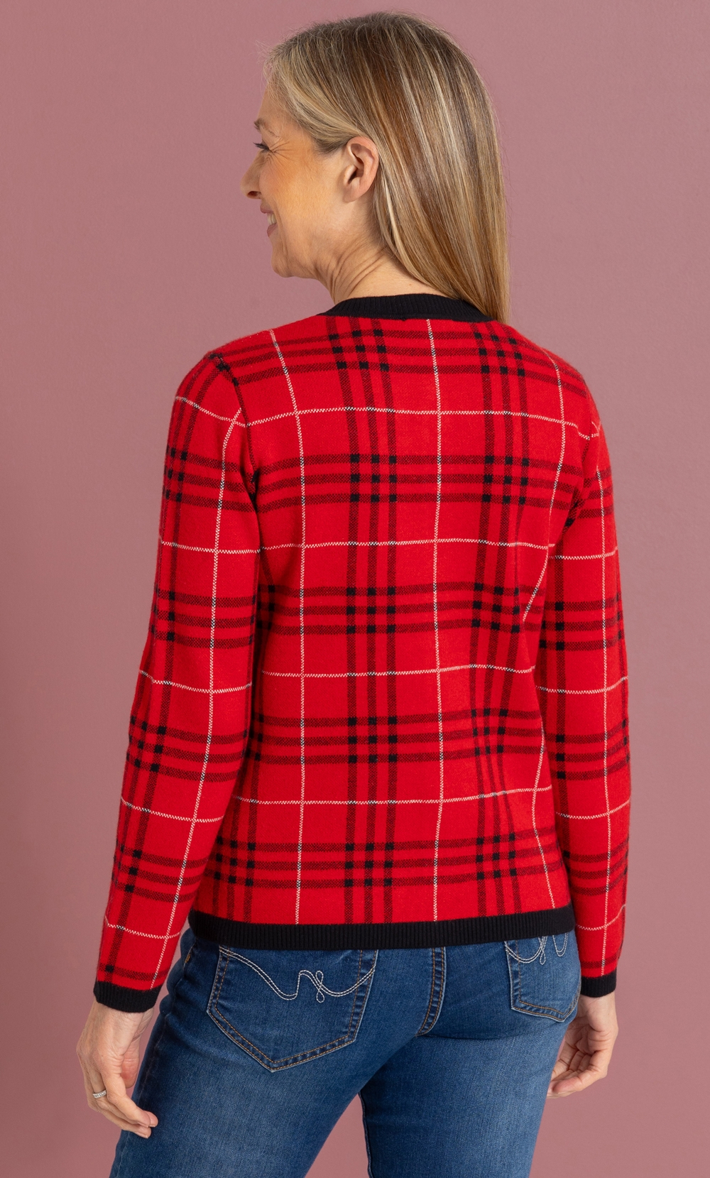 Anna Rose Tartan Knitted Cardigan