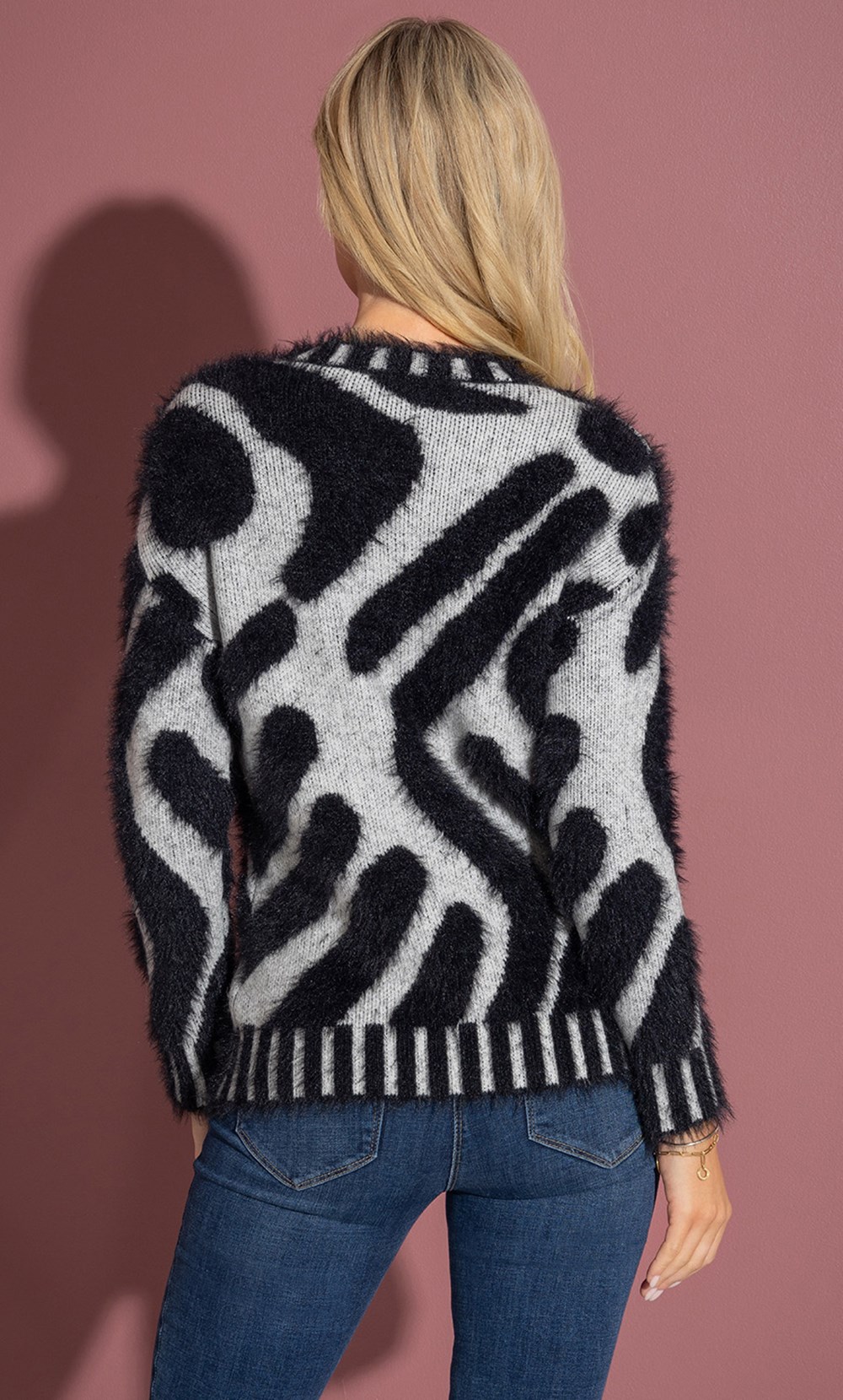 Patterned Feather Knit Jumper