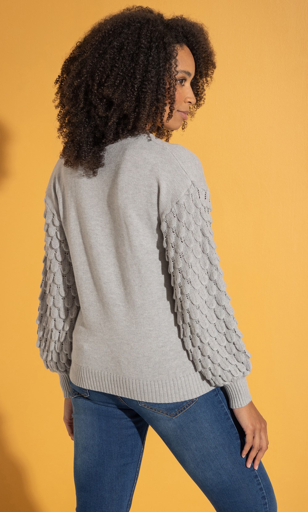 Textured Sleeve Knitted Top