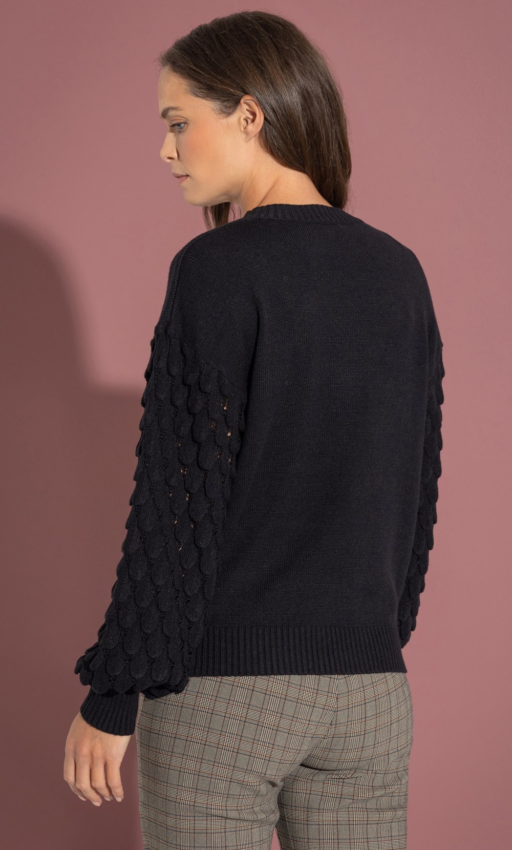 Textured Sleeve Knitted Top