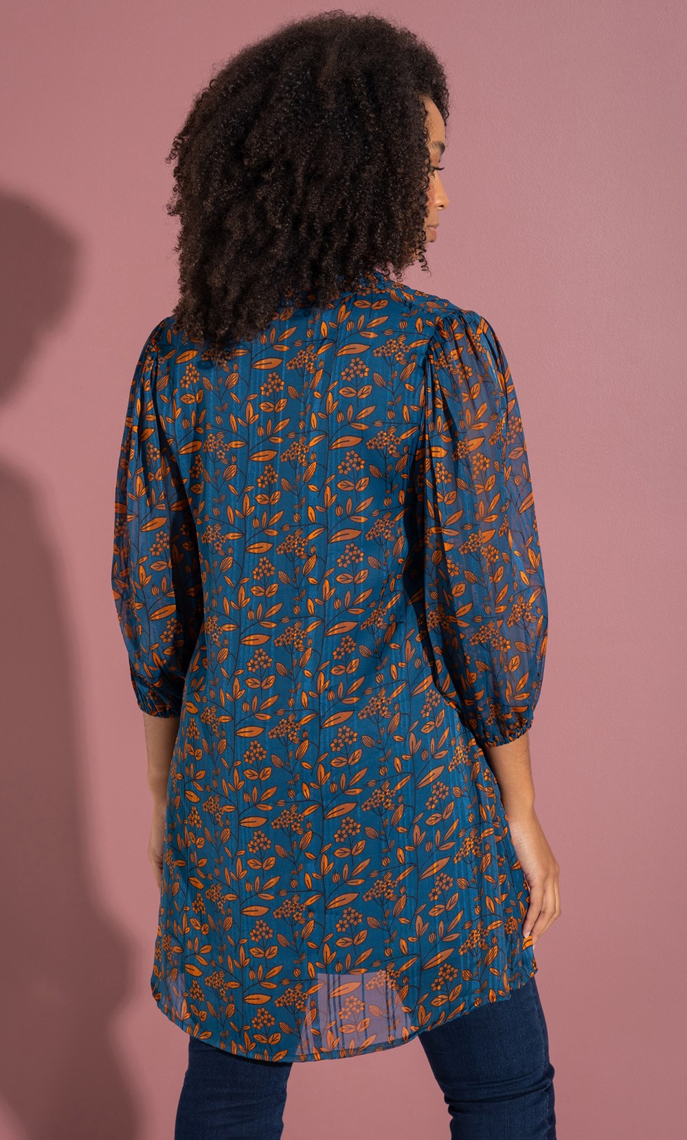 Botanical Print Tunic Top