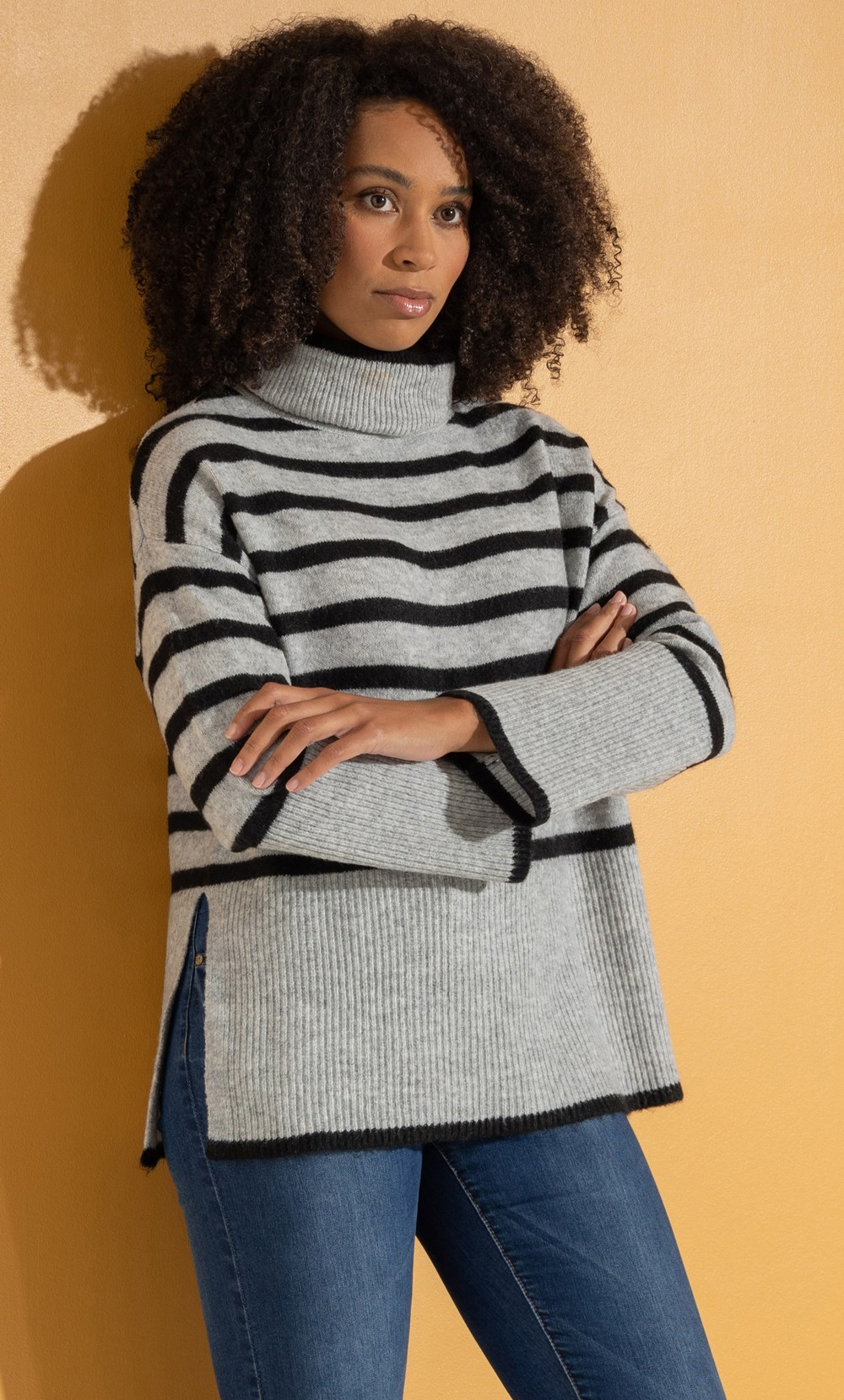 Oversized Striped Knit Top