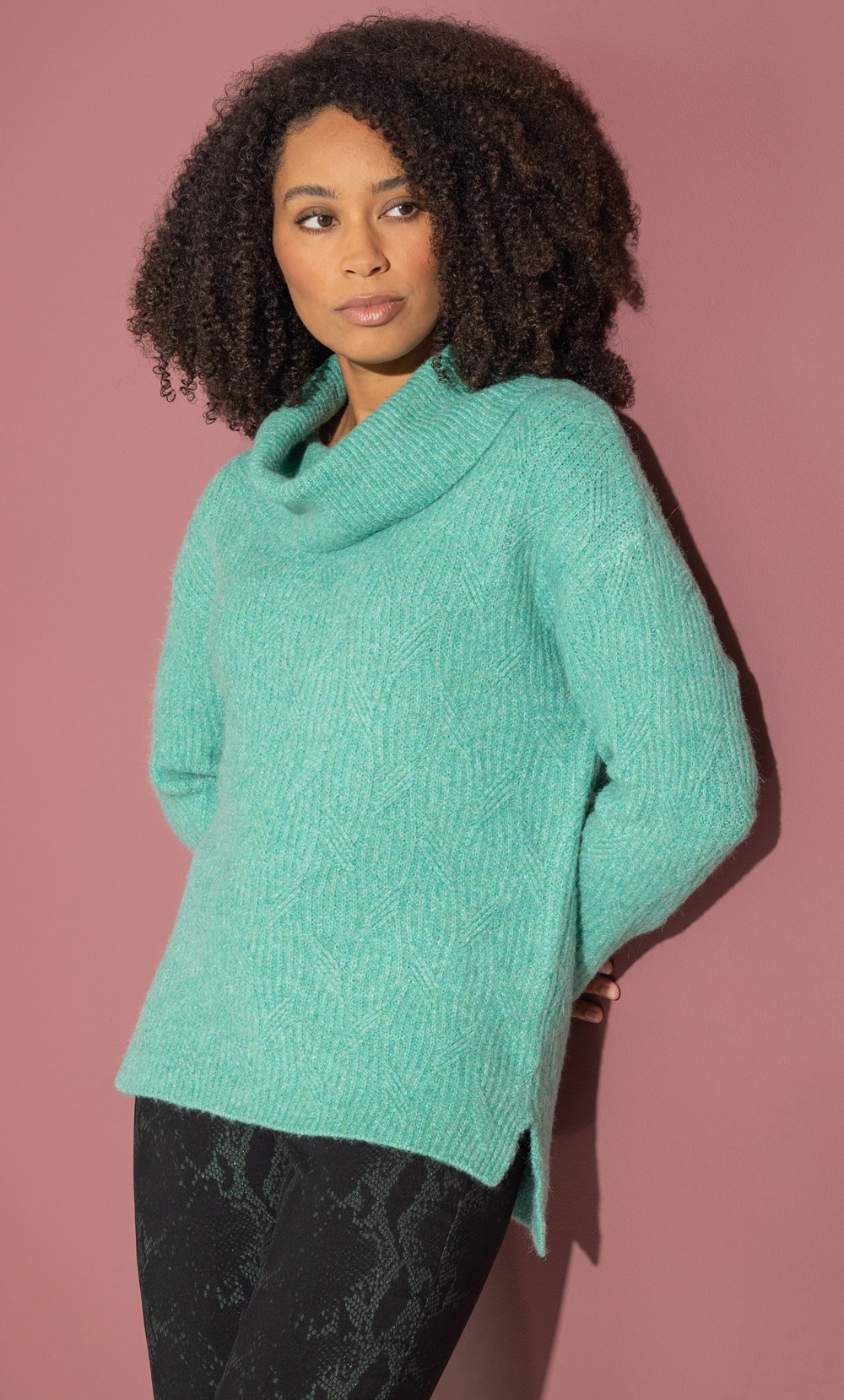 Cowl Neck Relaxed Fit Jumper