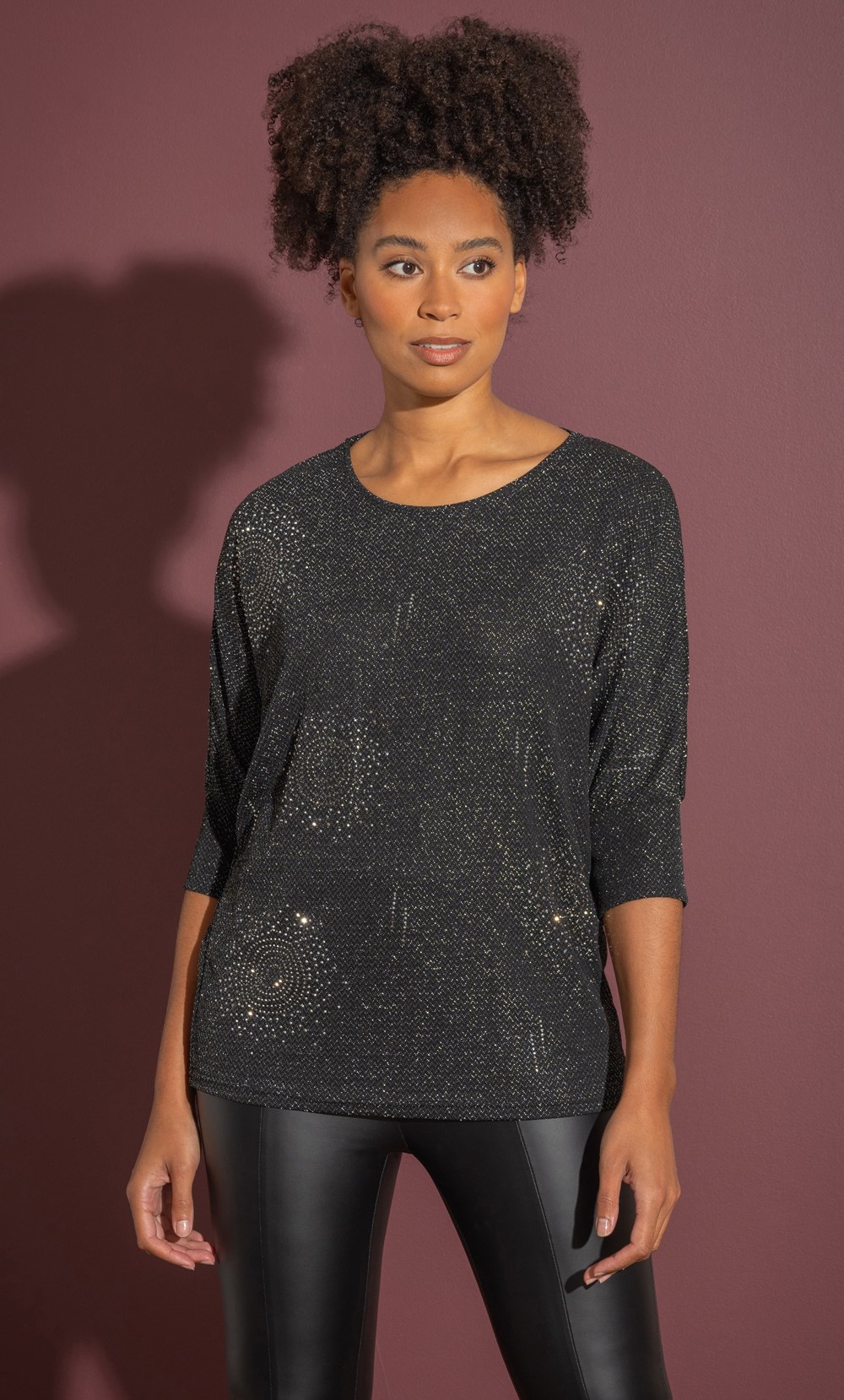 Embellished Shimmer Jersey Top