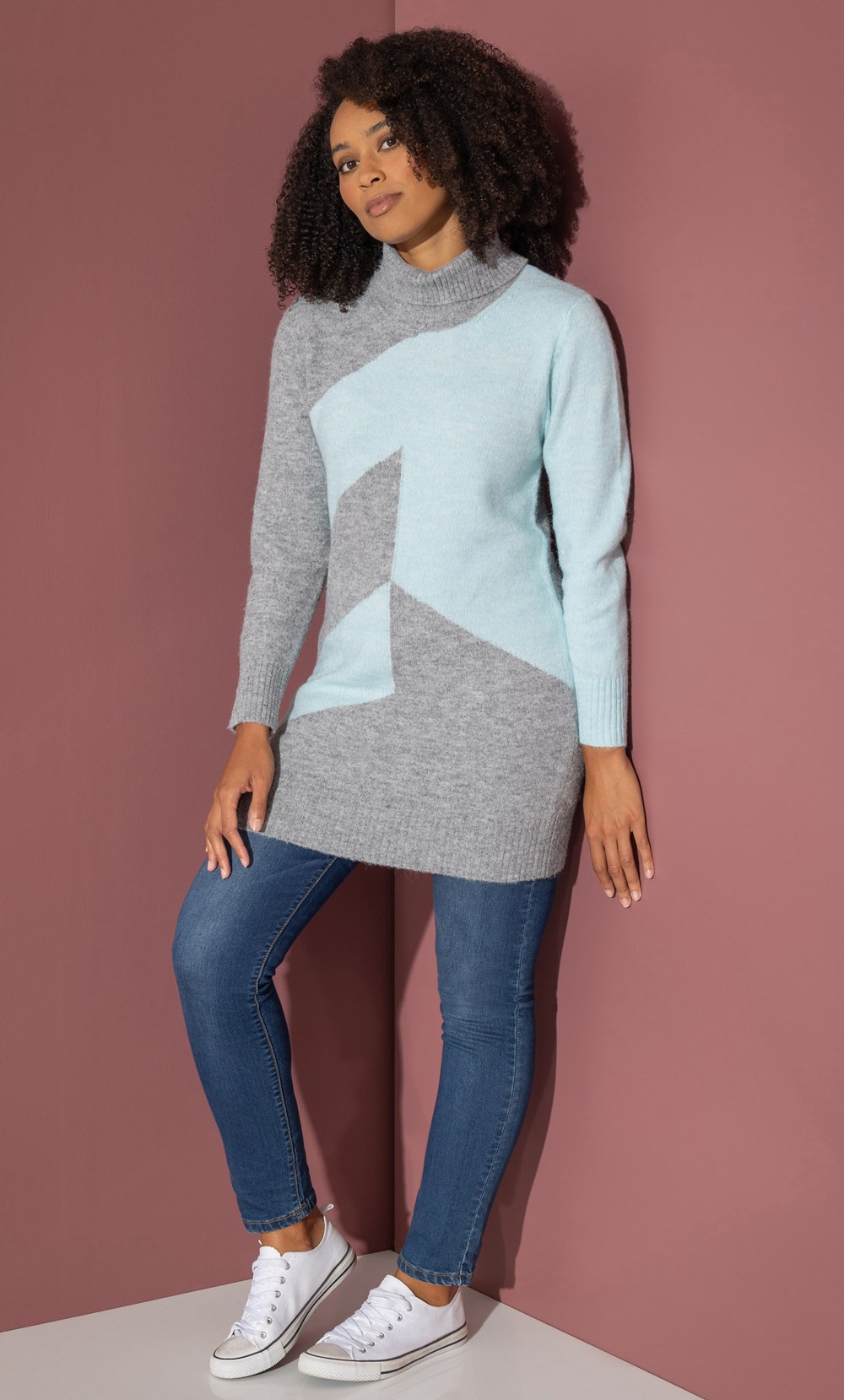 Colour Block Knitted Tunic