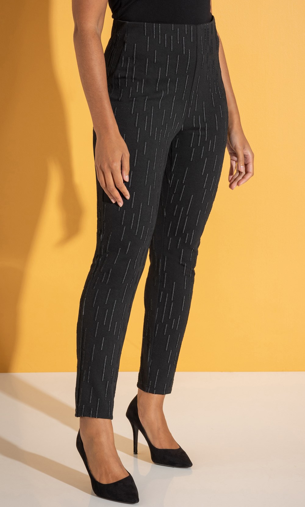 Black slim shop leg stretch trousers