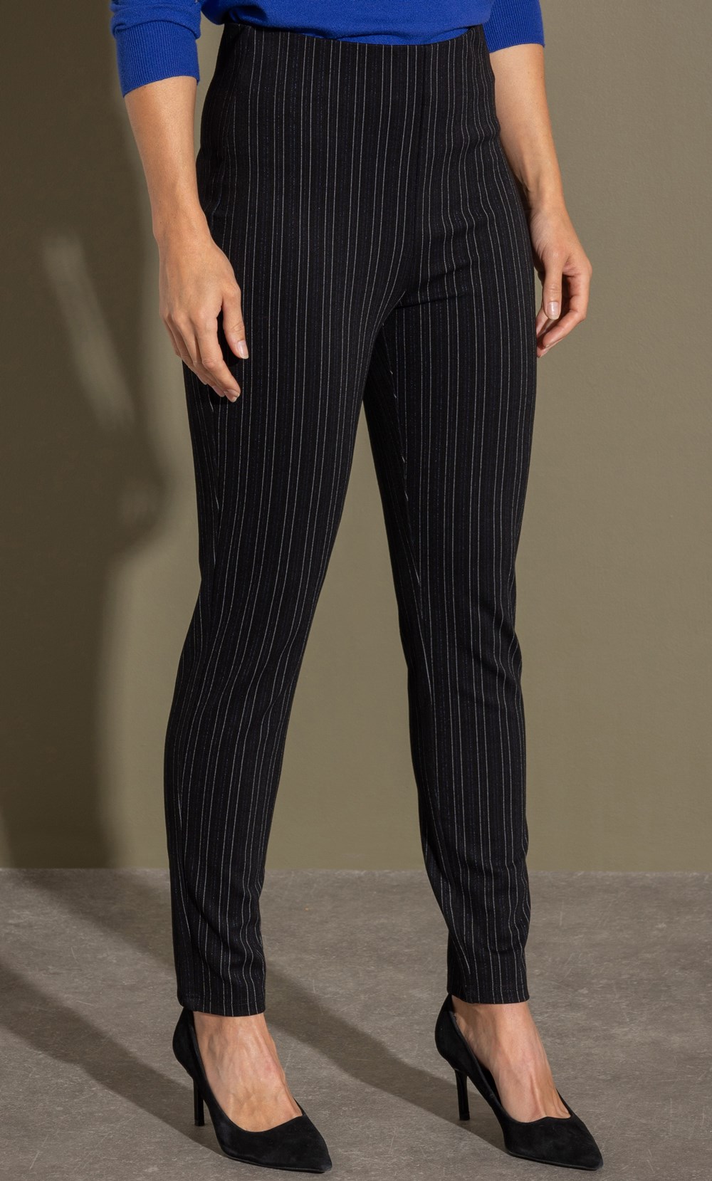 Slim Leg Pull On Stripe Trouser