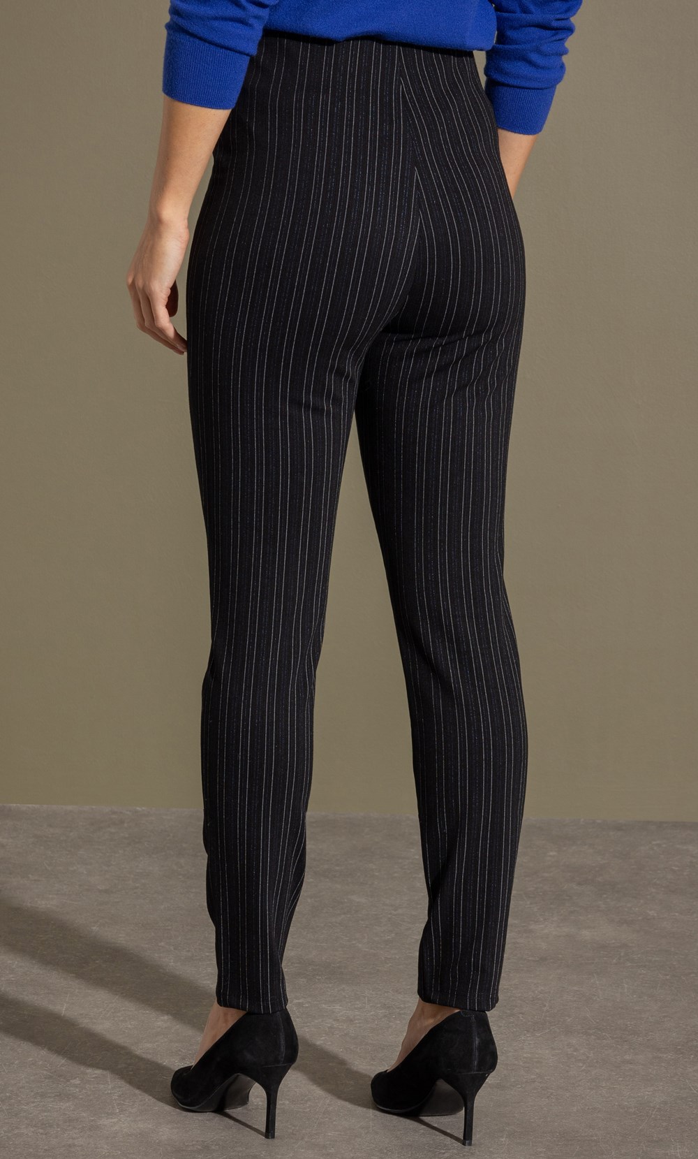 Slim Leg Pull On Stripe Trouser