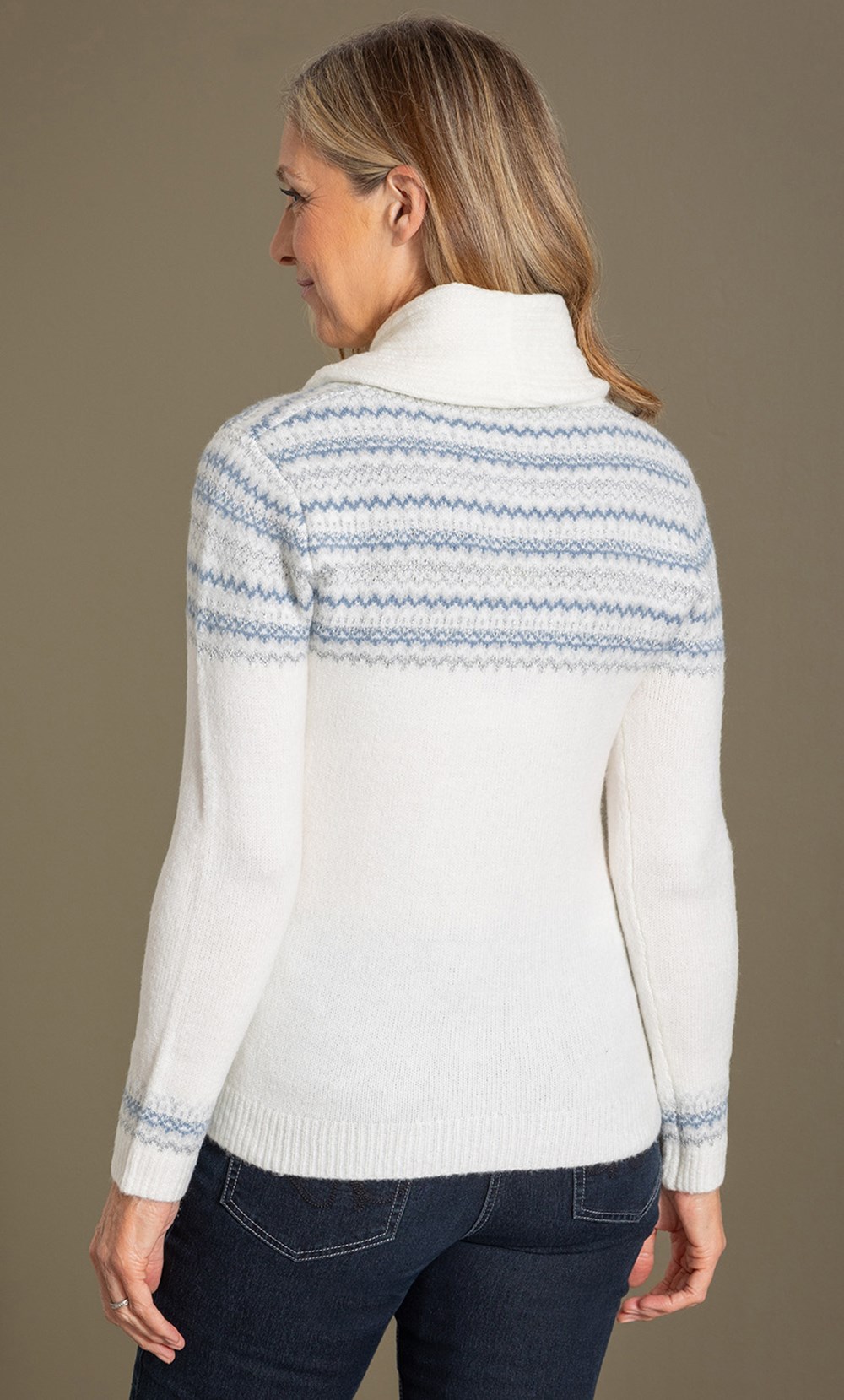 Anna Rose Patterned Cowl Neck Jumper