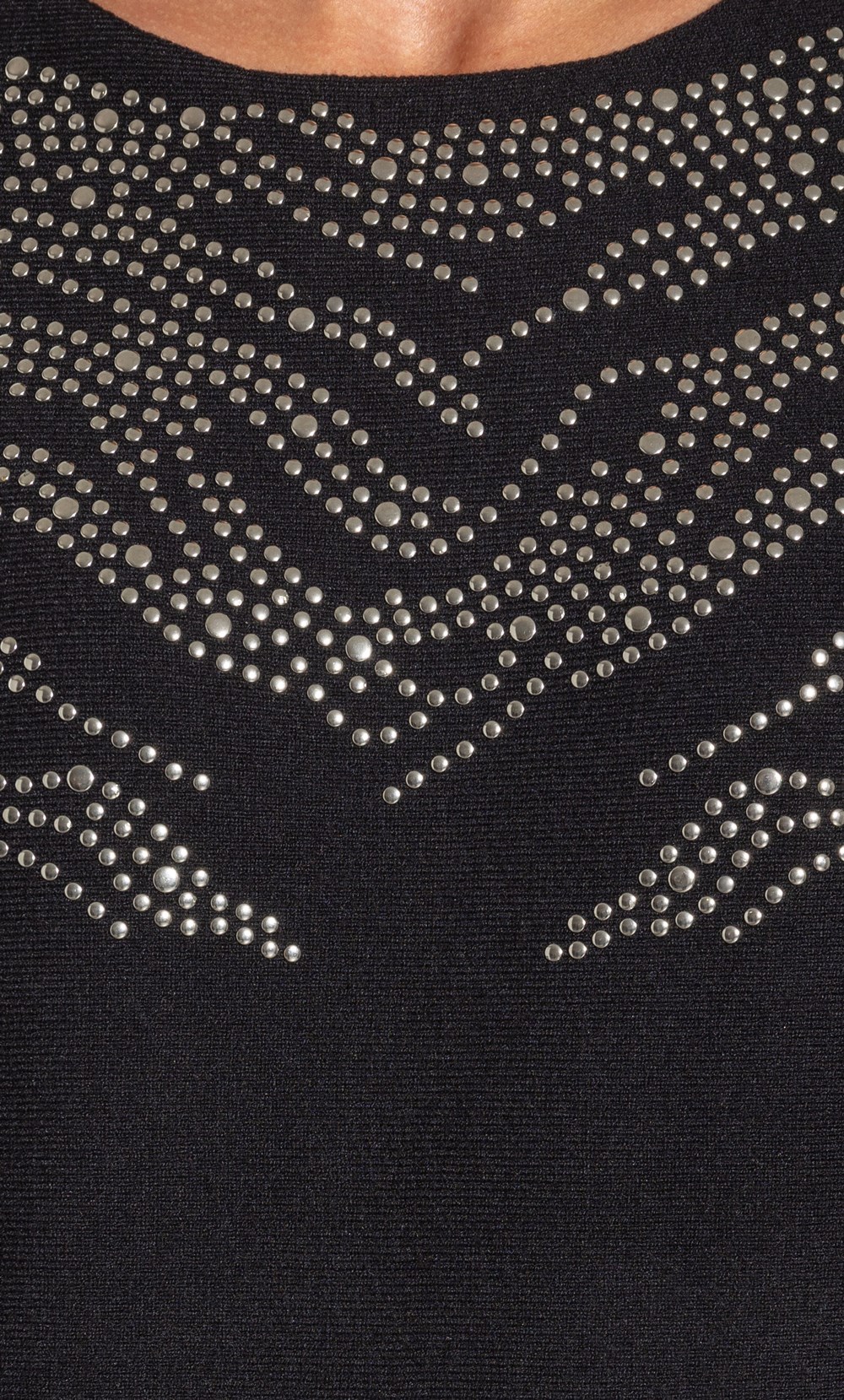 Embellished Batwing Knit Top in Black | Klass