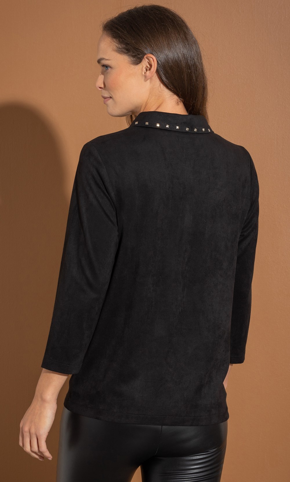 Suedette Half Zip Top