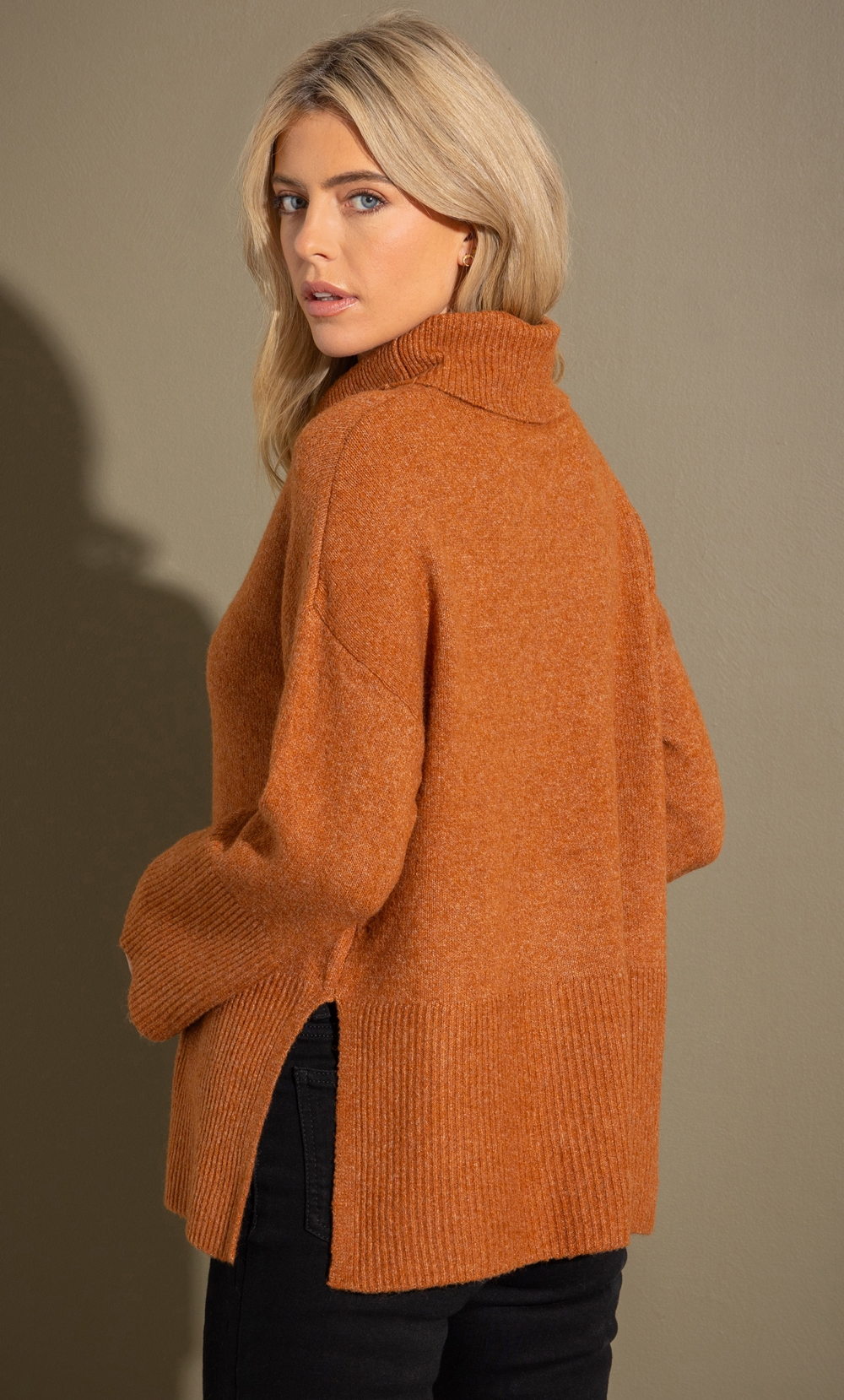 Oversized Knitted Polar Neck Jumper