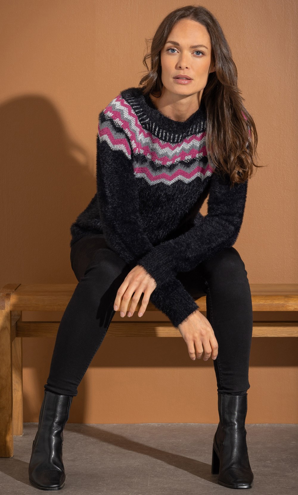 Patterned Feather Knit Jumper