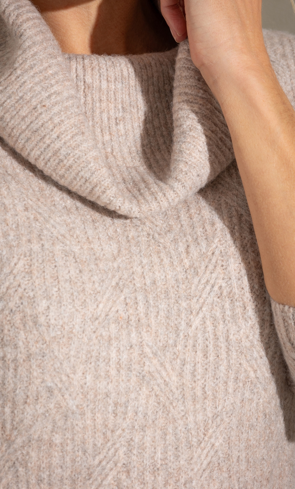 Beige cowl neck on sale sweater