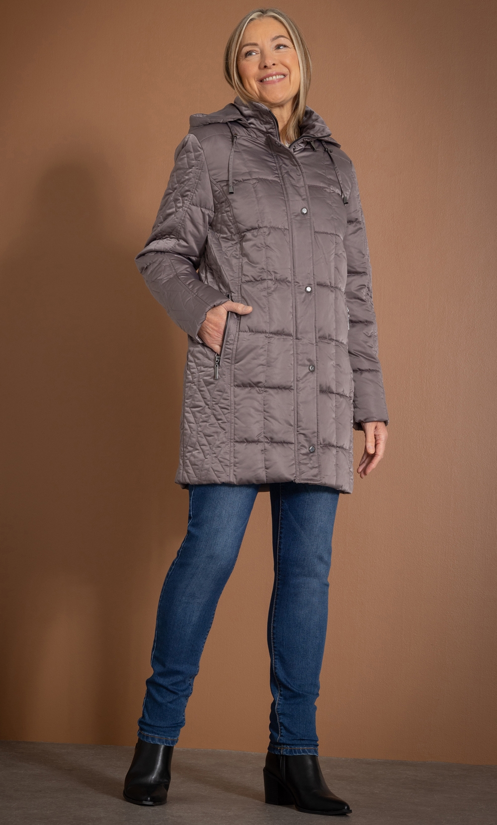 Anna Rose Hooded Quilted Coat