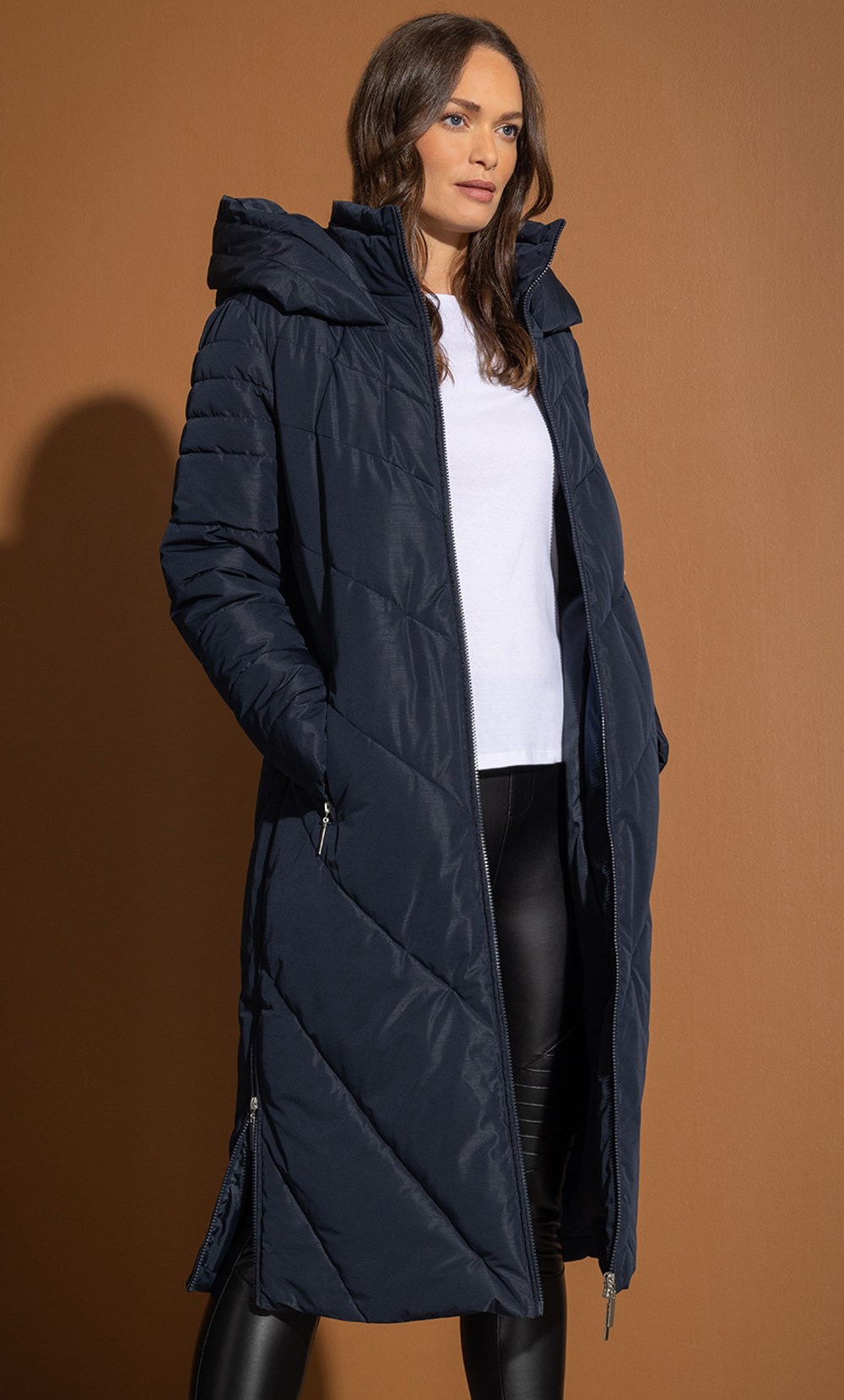 Brands - Klass Long Hooded Padded Coat Midnight Women’s