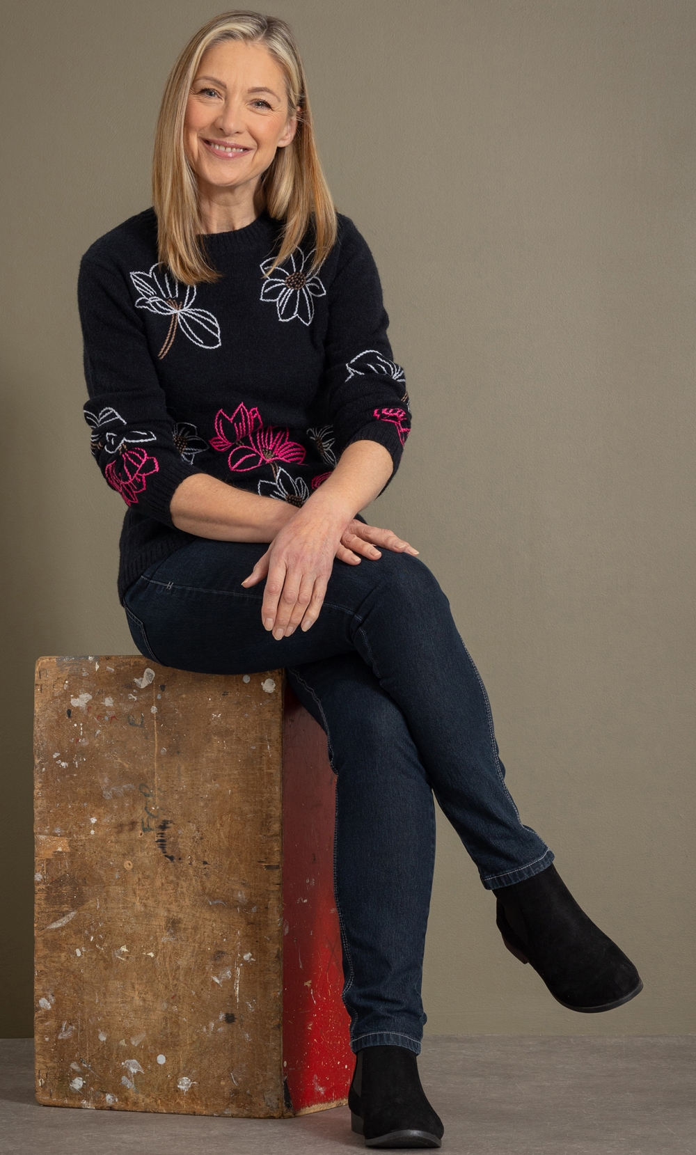 Anna Rose Floral Embroidered Jumper