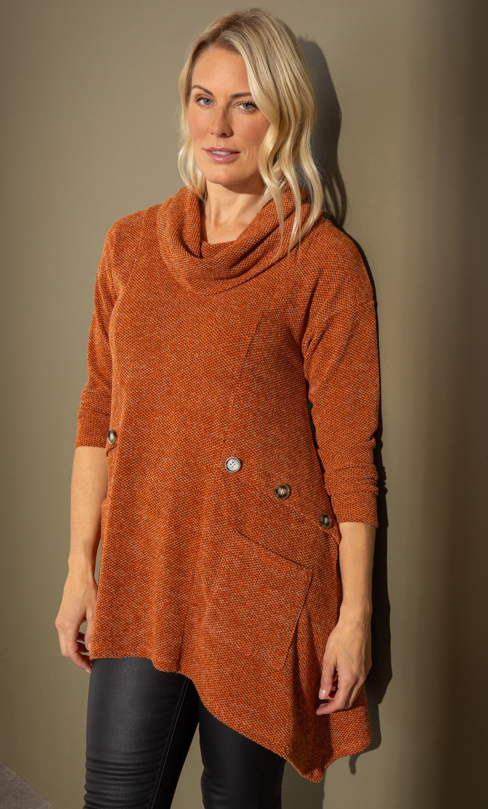 Brands - Klass Relaxed Fit Knitted Tunic Top Orange Women’s