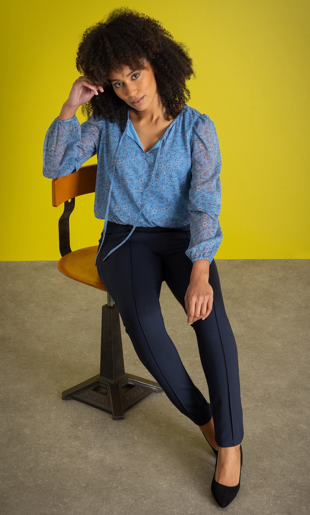 Pull On Ponte Trousers in Blue