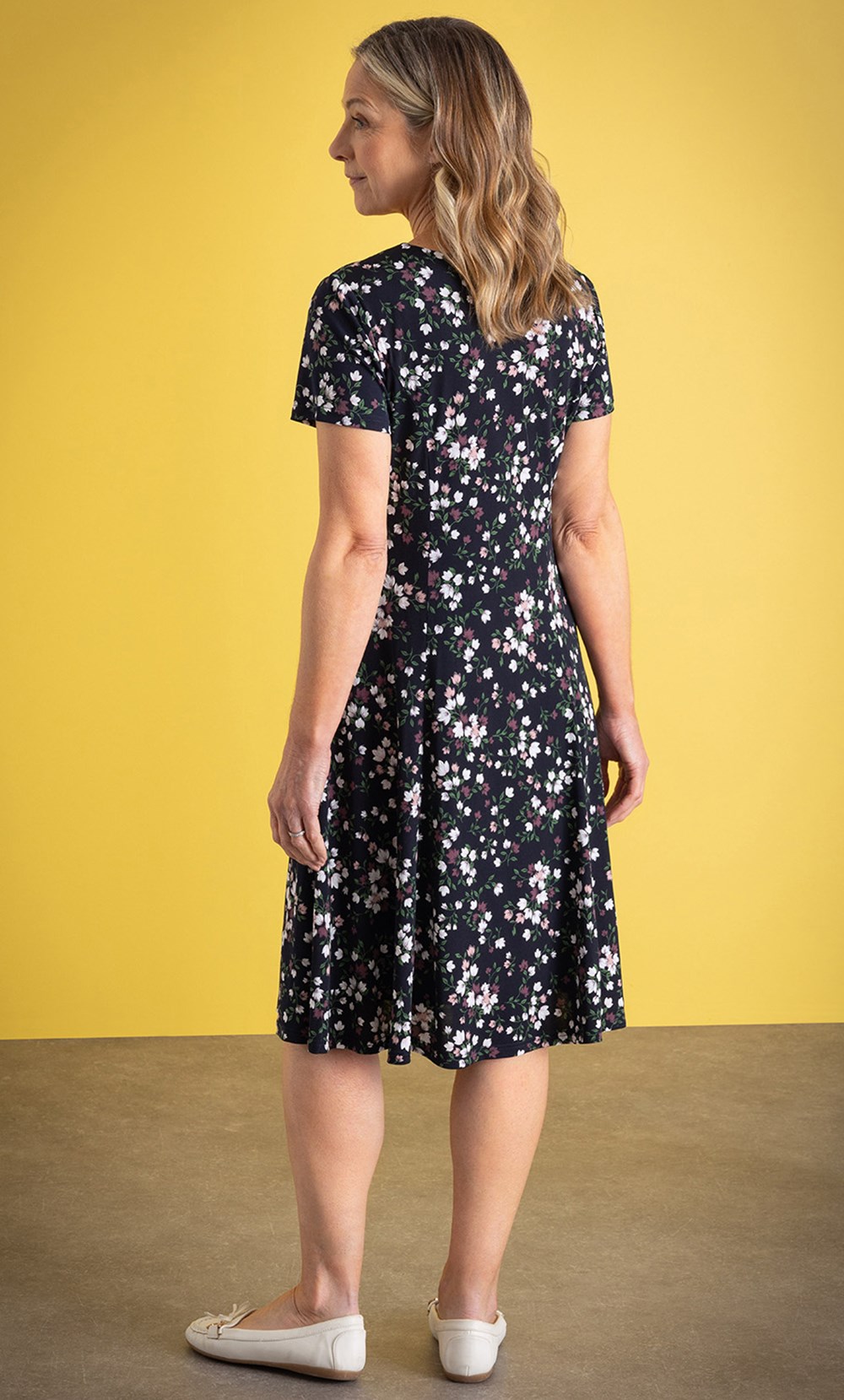 Anna Rose Garden Print Jersey Dress in Multi | Klass