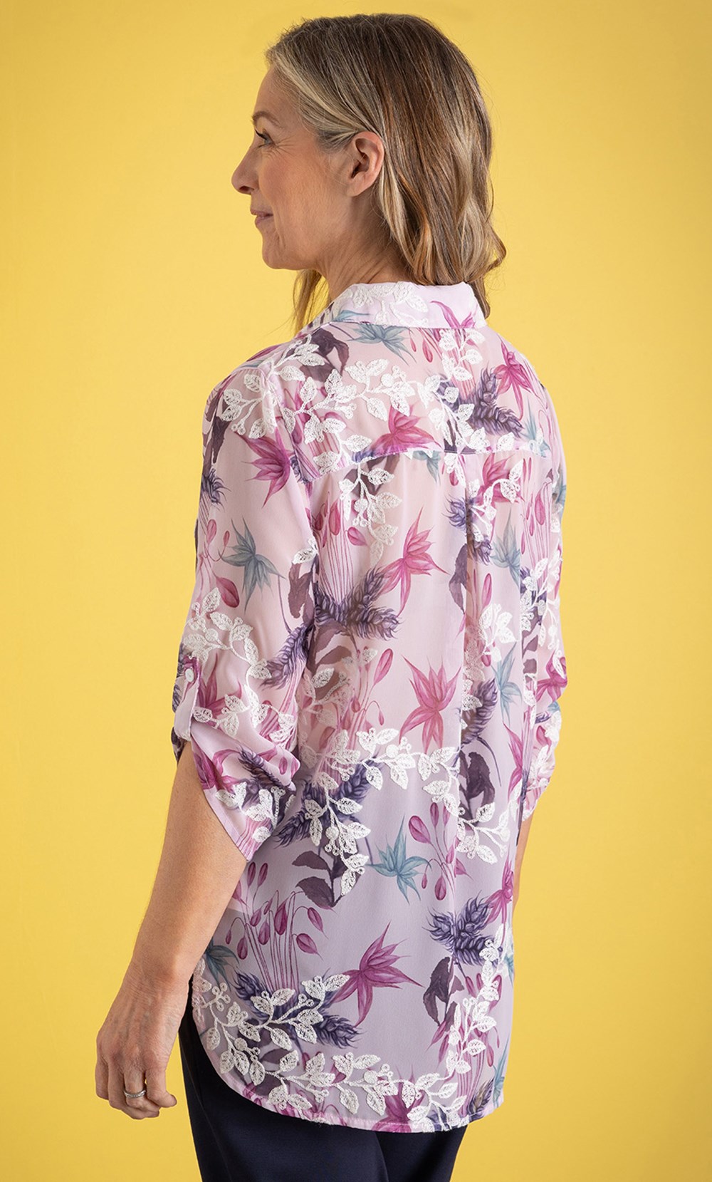 Anna Rose Floral Print And Embroidered Blouse