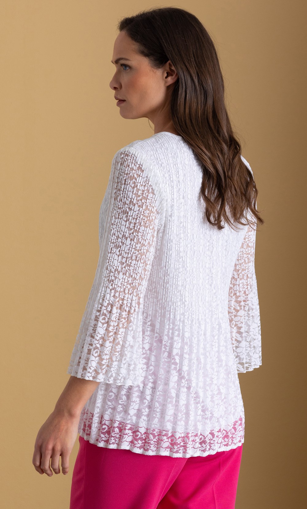 Floral Lace Pleated Top