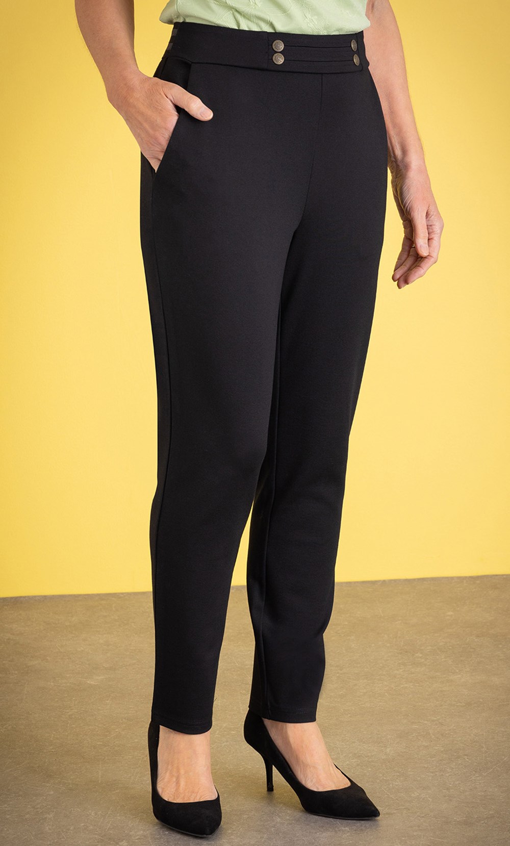 Ros Black Slim fit Trousers | Cambio | CANADA