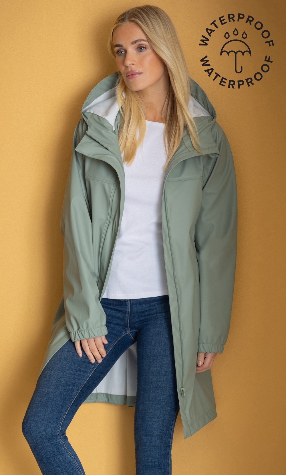 Brands - Klass Waterproof Hooded Coat Sage Women’s