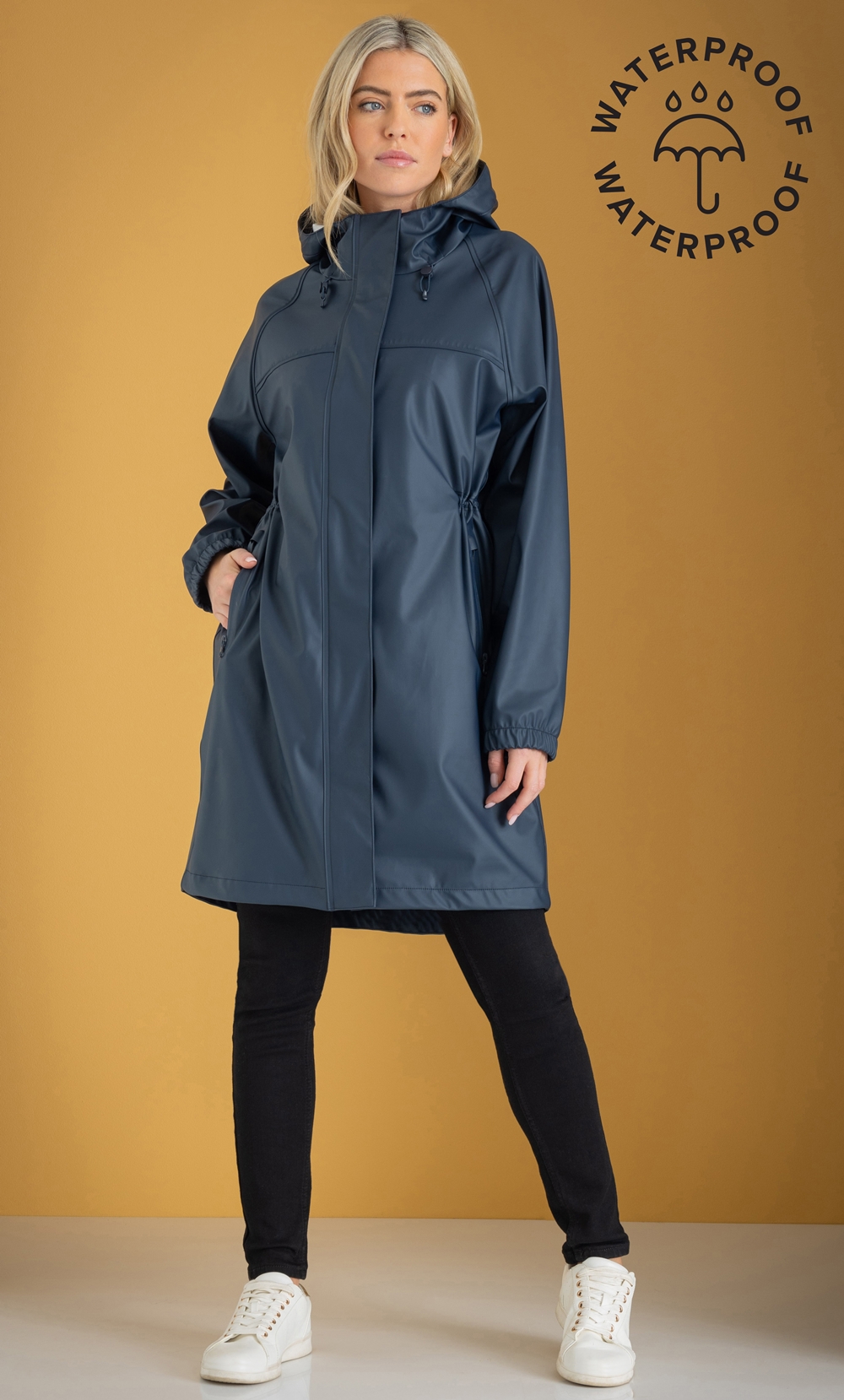 Brands - Klass Waterproof Hooded Coat Navy Women’s