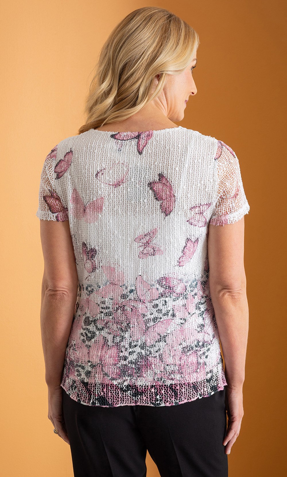 Anna Rose Butterfly Border Printed Top