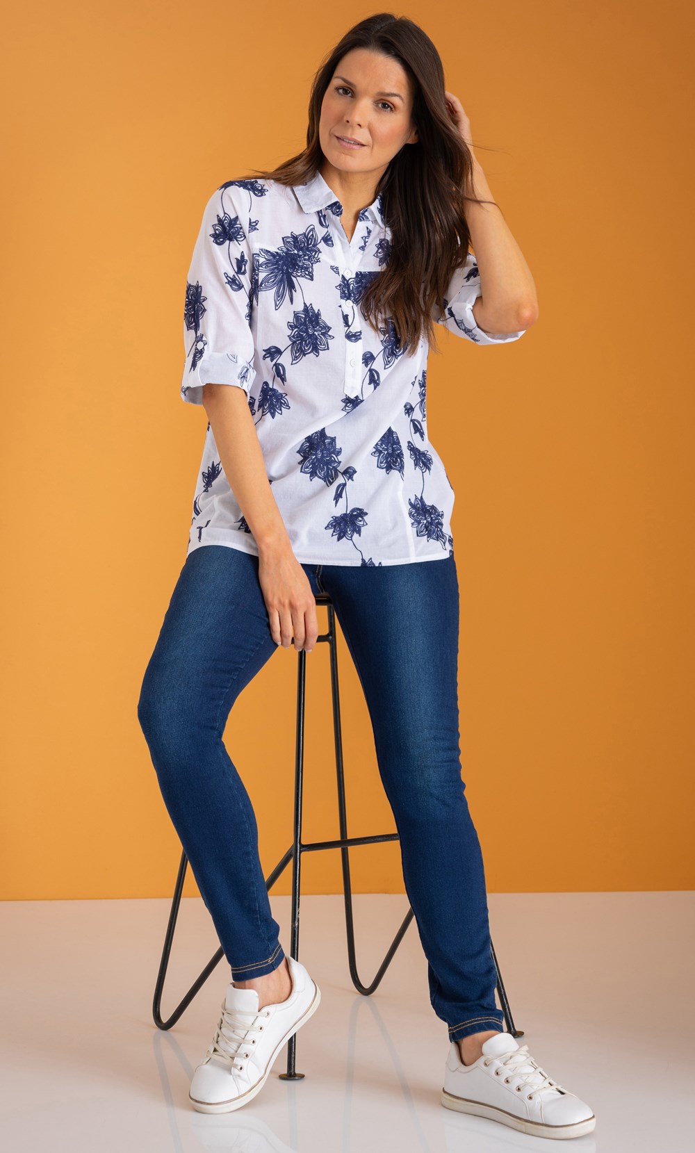 Floral Embroidered Cotton Top