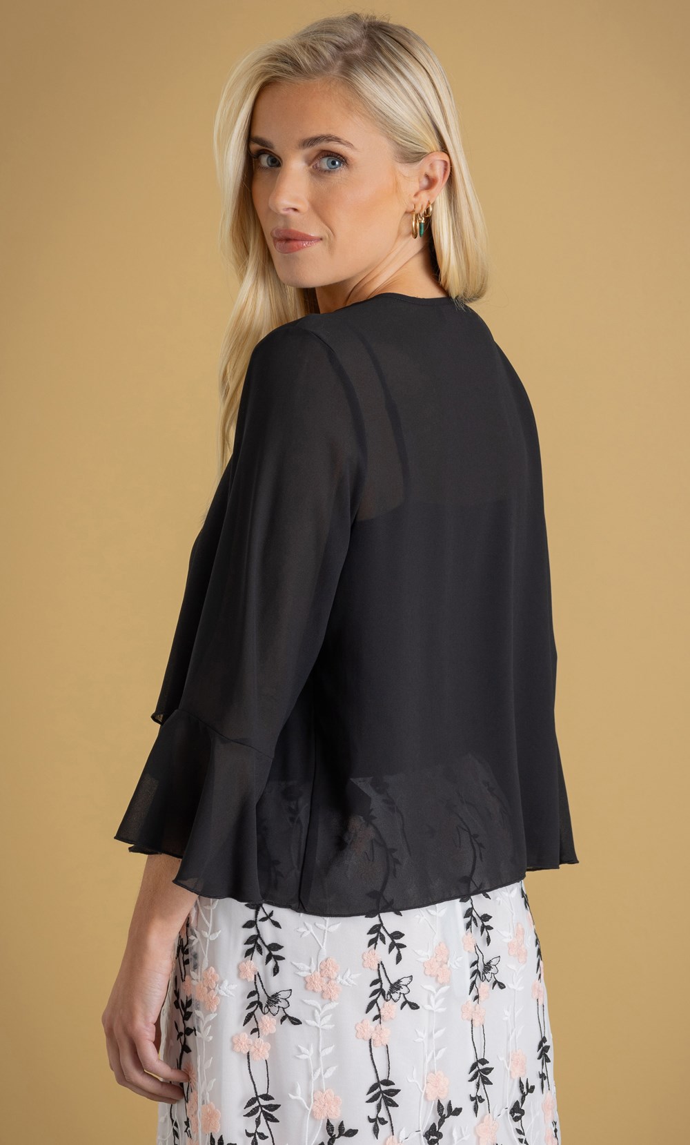 Bell Sleeve Chiffon Cover Up