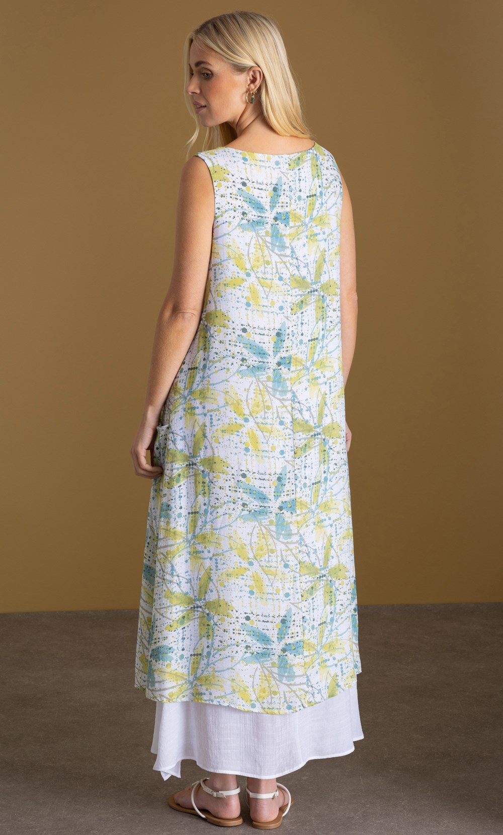 Printed Layered Sleeveless Maxi Dress