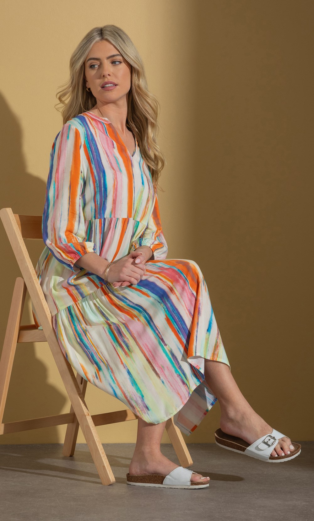 Painted Stripe Loose Fit Dress