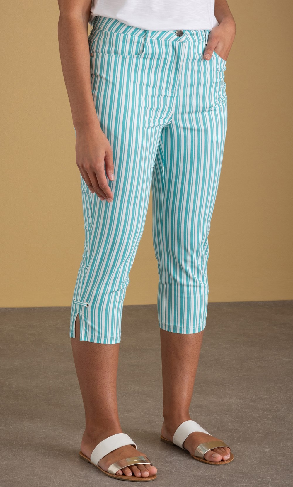 Striped Cropped Trousers