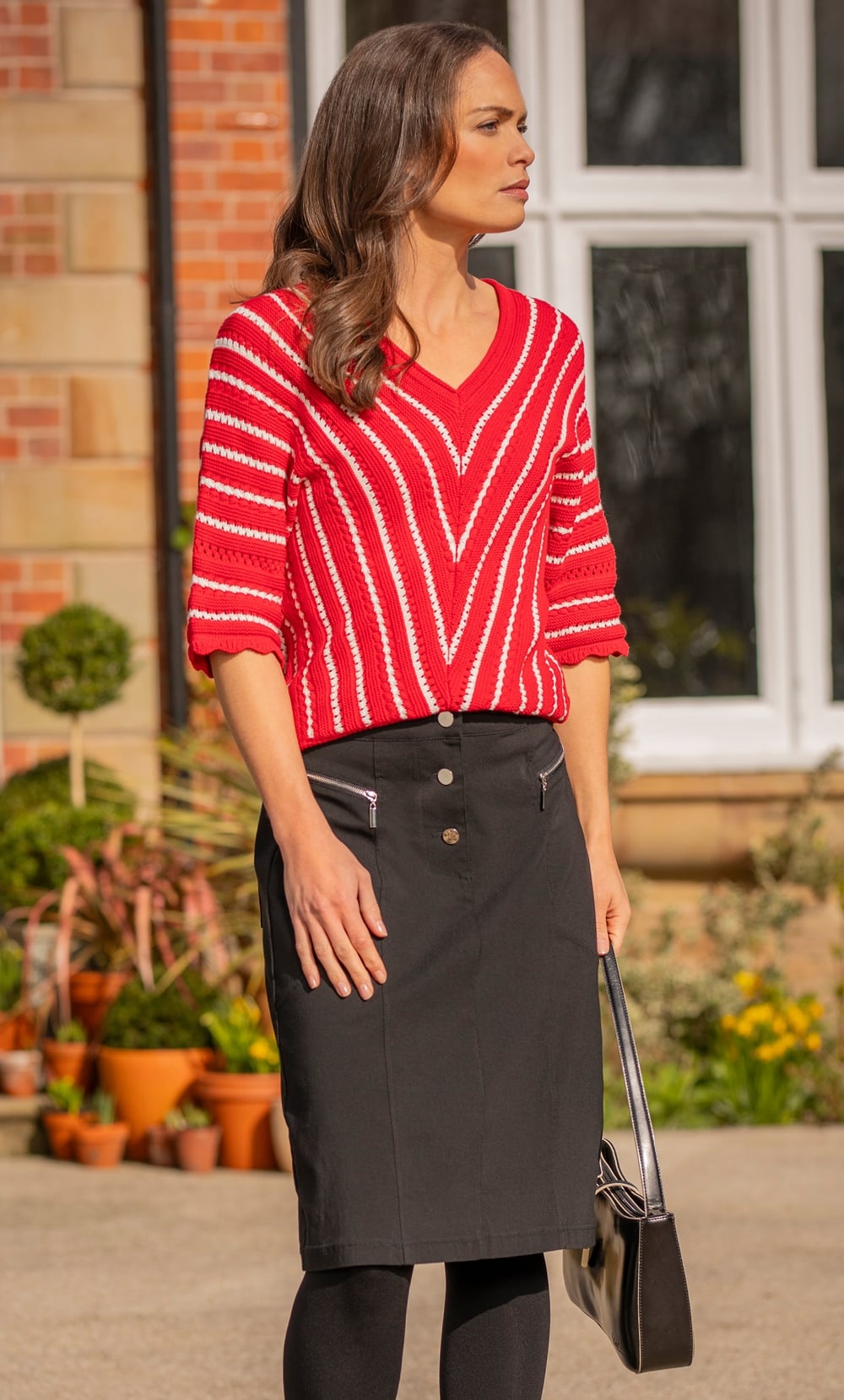 Button Front Stretch Skirt In Black Klass button-front-stretch-skirt-in-black-klass