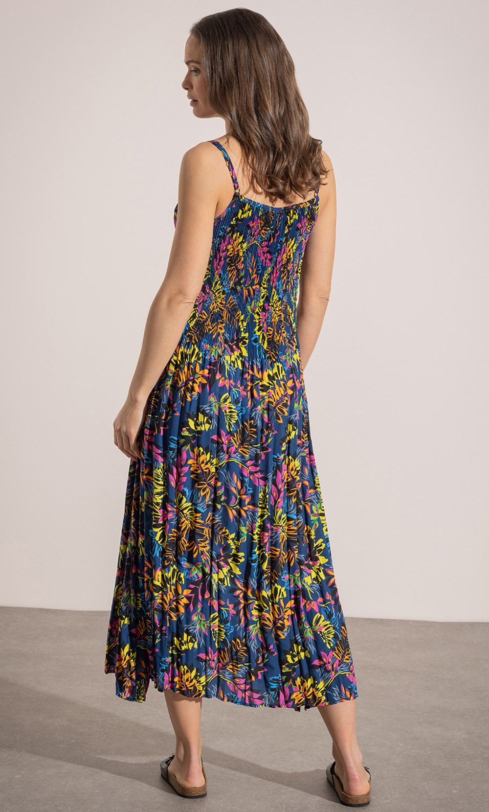 Floral Print Strappy Maxi Dress