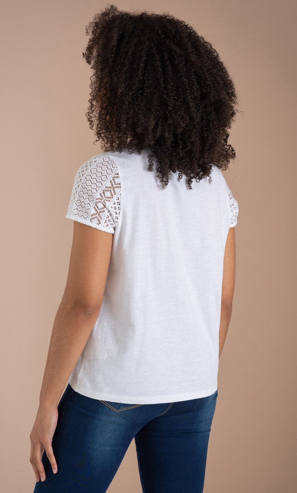 Lace Trim Jersey Top
