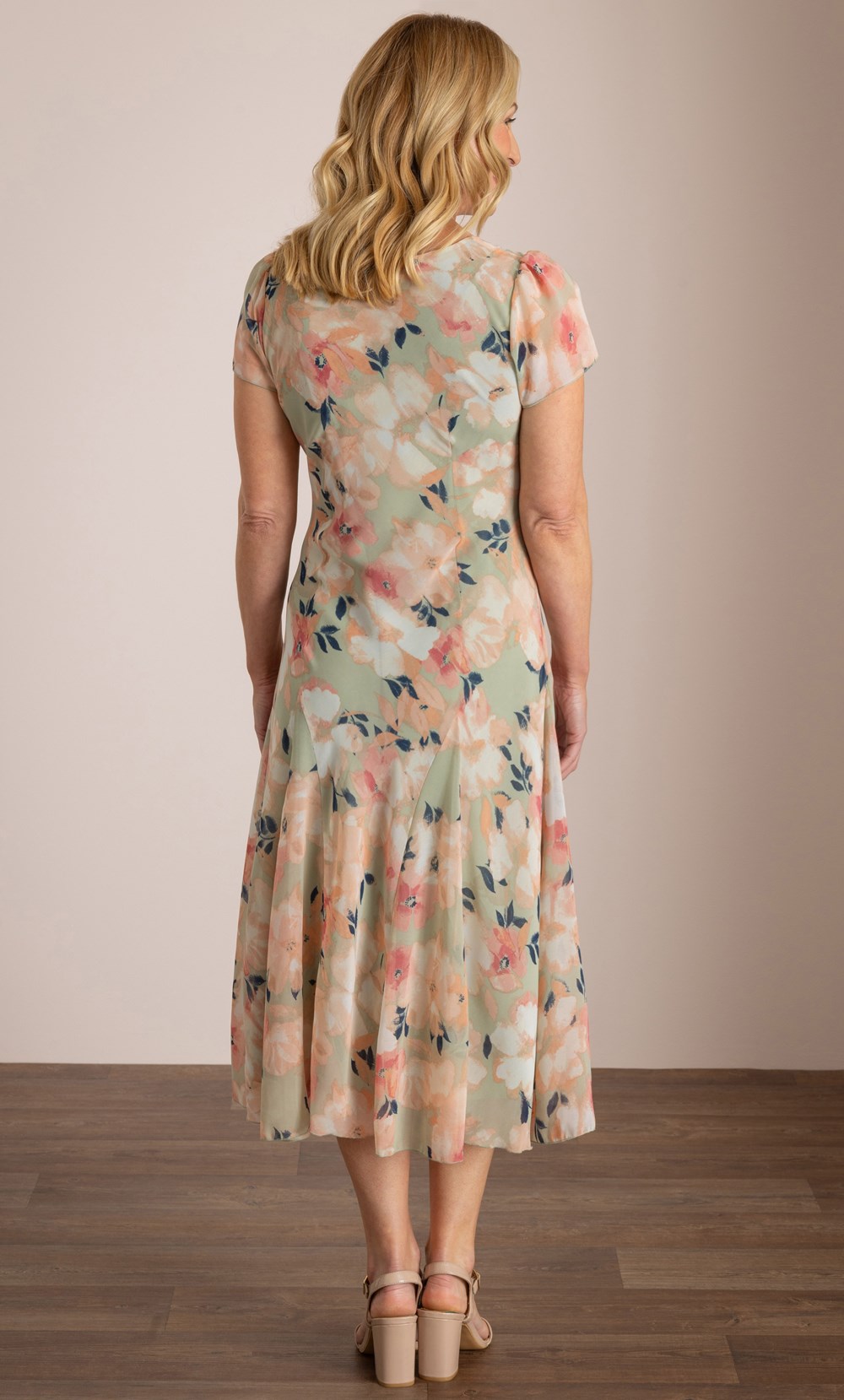 Anna Rose Floral Print Midi Dress