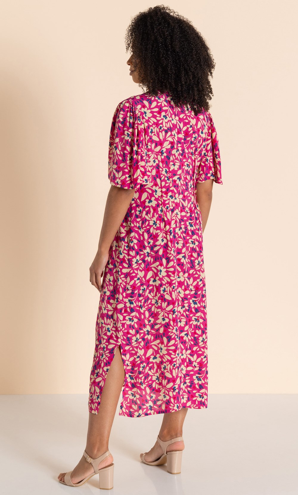 Printed Fit And Flare Midi Dress